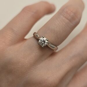 950 platinum .5 carat diamond ring sz 7